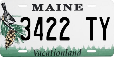ME license plate 3422TY