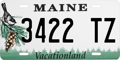 ME license plate 3422TZ
