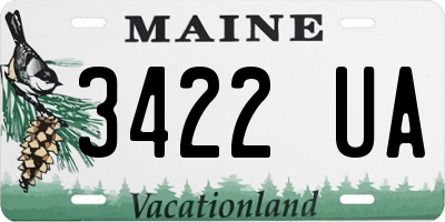 ME license plate 3422UA