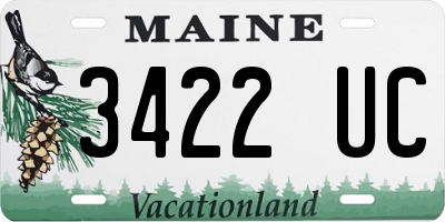 ME license plate 3422UC