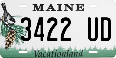 ME license plate 3422UD