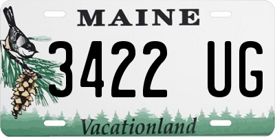 ME license plate 3422UG