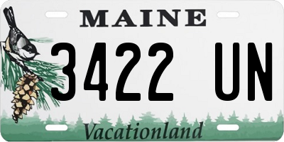ME license plate 3422UN