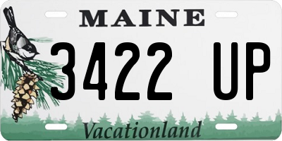 ME license plate 3422UP