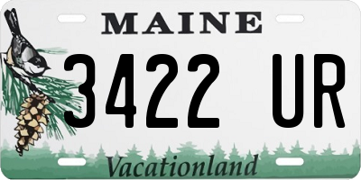 ME license plate 3422UR