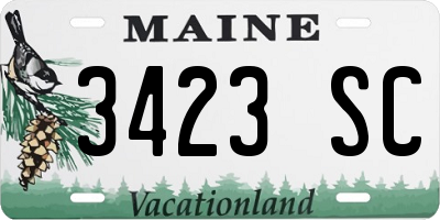 ME license plate 3423SC