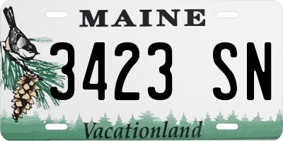 ME license plate 3423SN