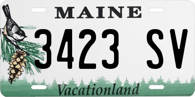 ME license plate 3423SV