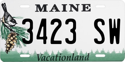 ME license plate 3423SW