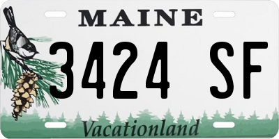 ME license plate 3424SF