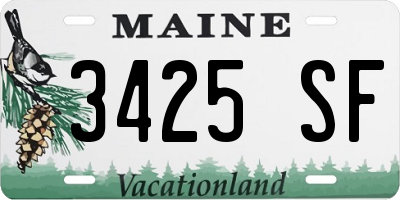 ME license plate 3425SF