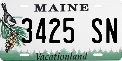 ME license plate 3425SN