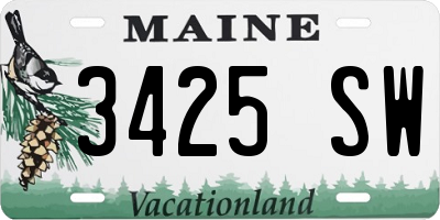 ME license plate 3425SW