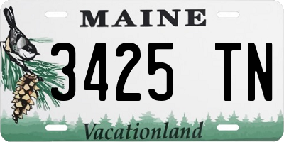 ME license plate 3425TN