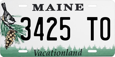 ME license plate 3425TO