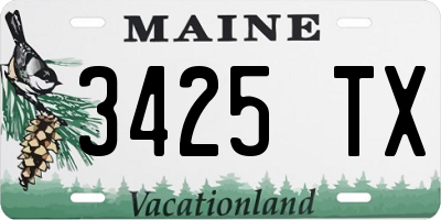 ME license plate 3425TX