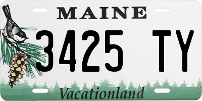 ME license plate 3425TY