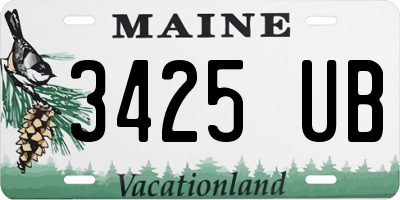 ME license plate 3425UB