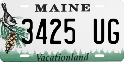 ME license plate 3425UG
