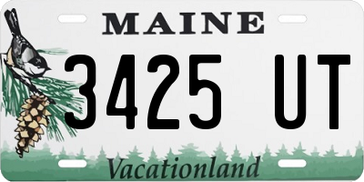 ME license plate 3425UT