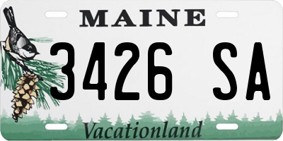 ME license plate 3426SA