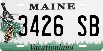 ME license plate 3426SB