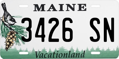 ME license plate 3426SN