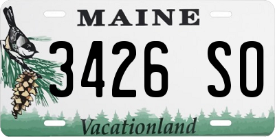ME license plate 3426SO