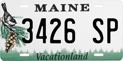 ME license plate 3426SP