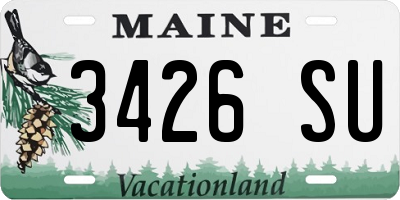 ME license plate 3426SU