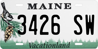 ME license plate 3426SW