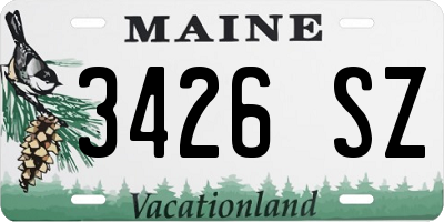 ME license plate 3426SZ