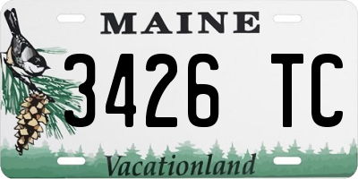 ME license plate 3426TC