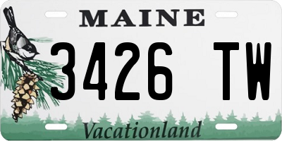 ME license plate 3426TW