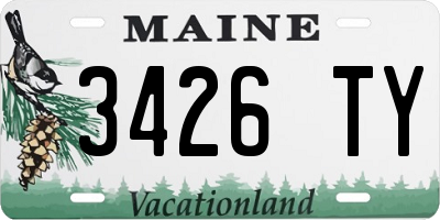 ME license plate 3426TY