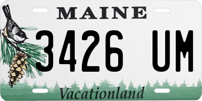ME license plate 3426UM