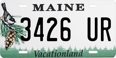 ME license plate 3426UR