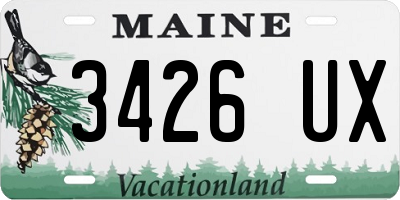 ME license plate 3426UX
