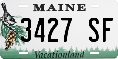ME license plate 3427SF