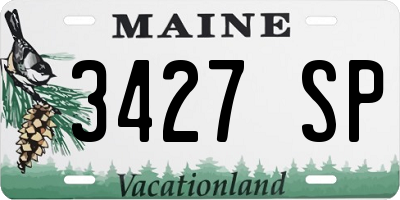 ME license plate 3427SP