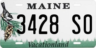 ME license plate 3428SO