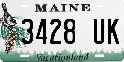 ME license plate 3428UK