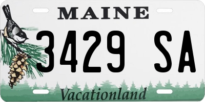 ME license plate 3429SA