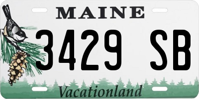 ME license plate 3429SB