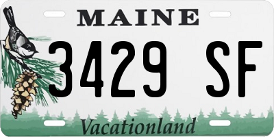 ME license plate 3429SF
