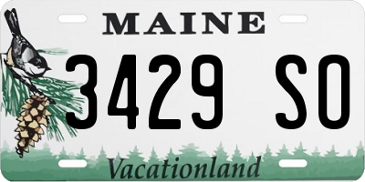 ME license plate 3429SO