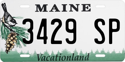 ME license plate 3429SP