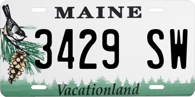 ME license plate 3429SW