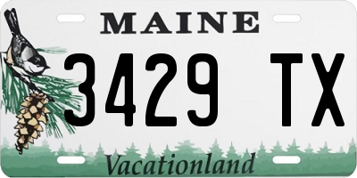 ME license plate 3429TX