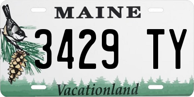 ME license plate 3429TY